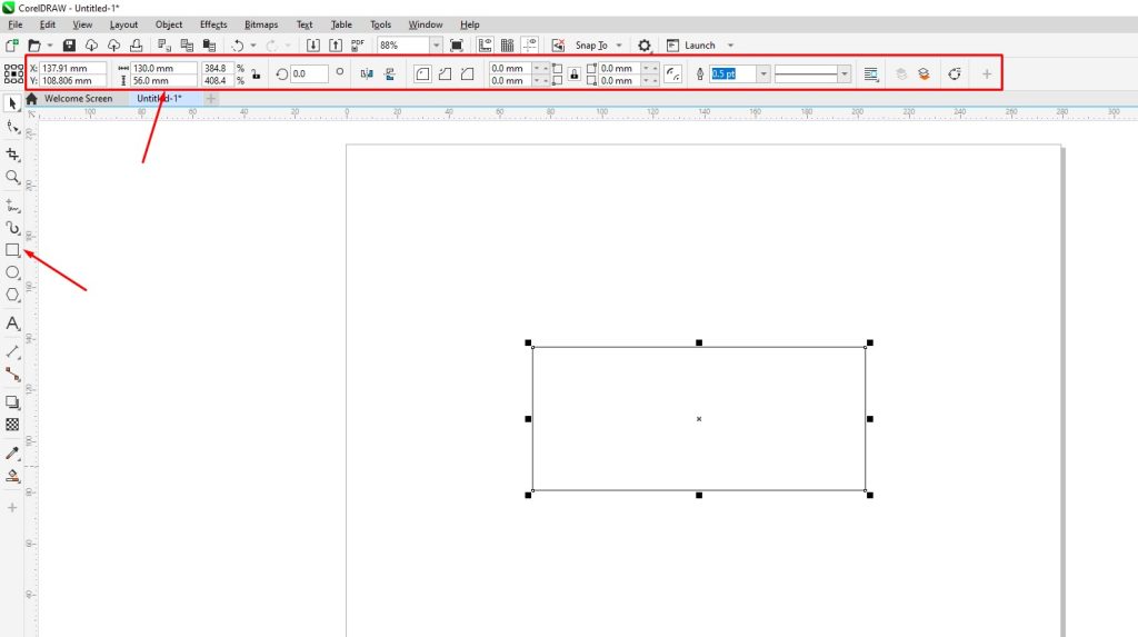 Draw a rectangle