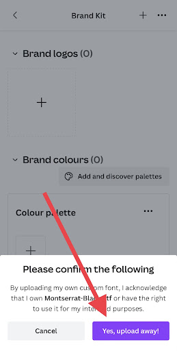 Click on Yes, upload away