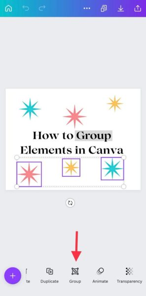 Select the option to Group these elements