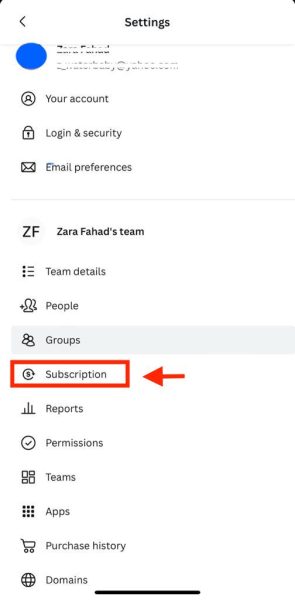 Select Subscription