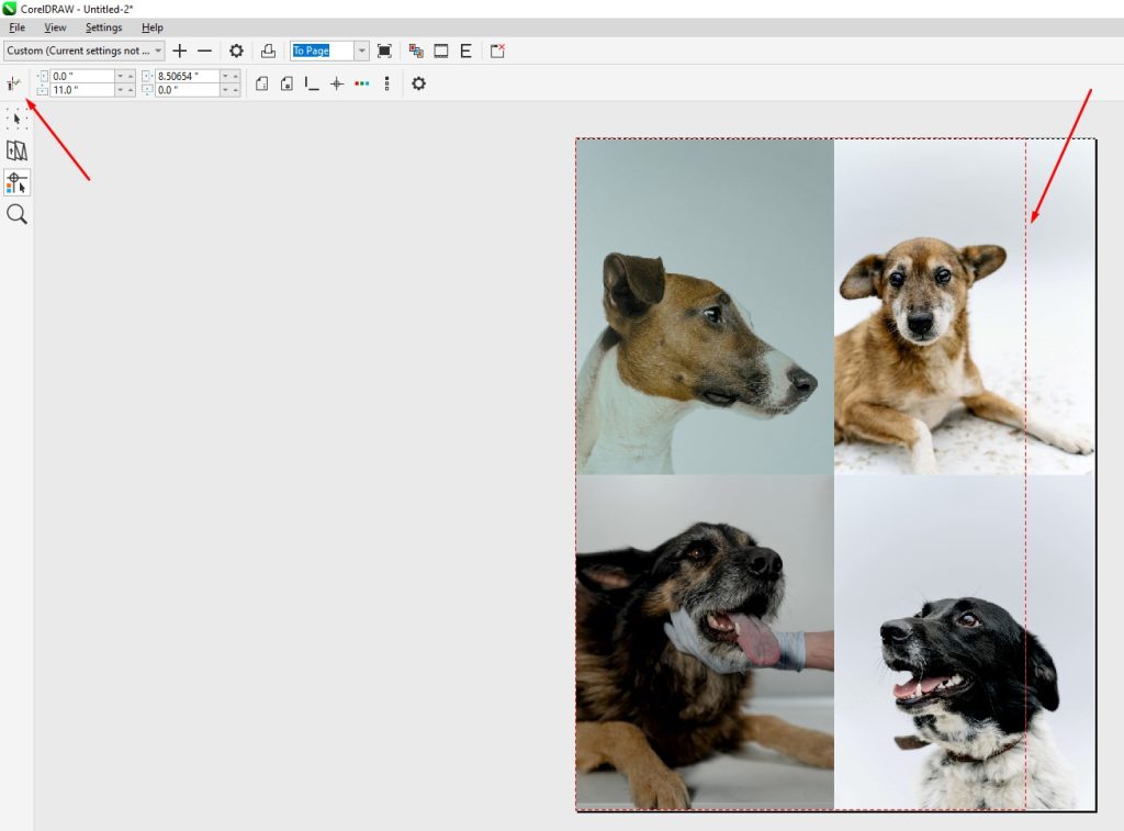 CorelDRAW Manually Adjust Marks