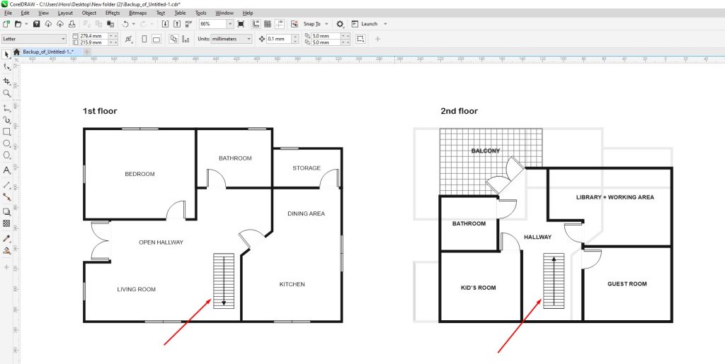 CorelDRAW 2nd floor staircase