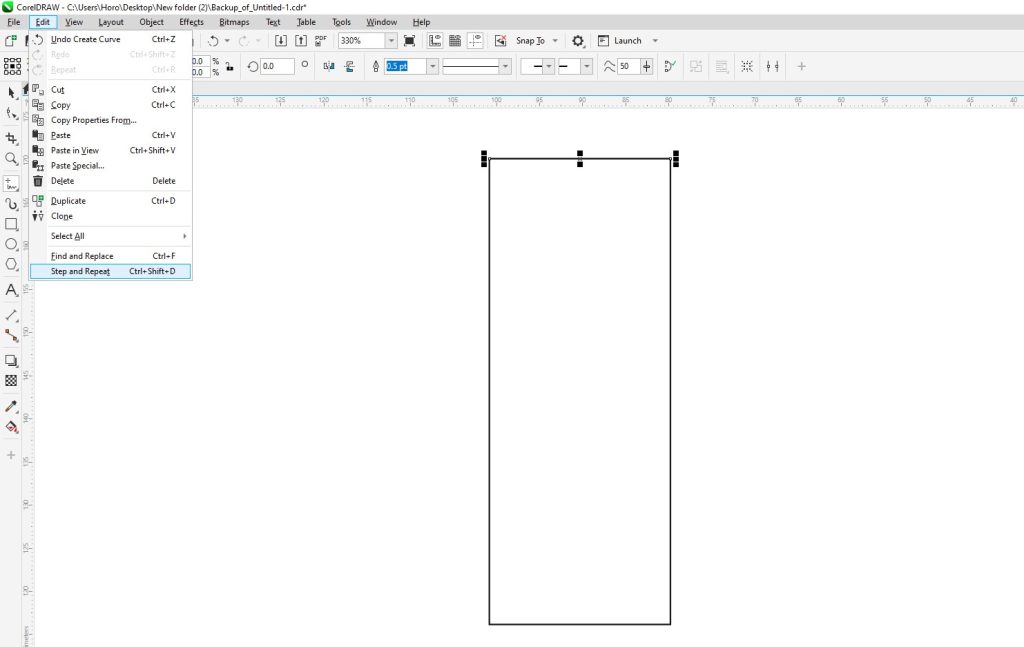 Edit > Step and Repeat in CorelDRAW