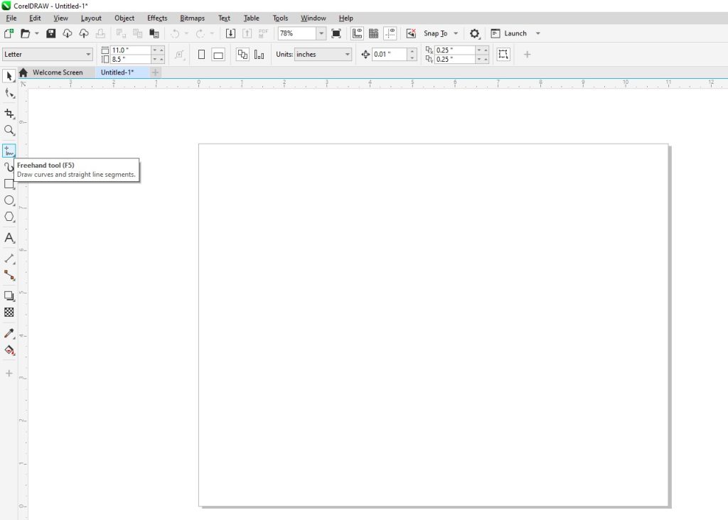 CorelDRAW Freehand tool