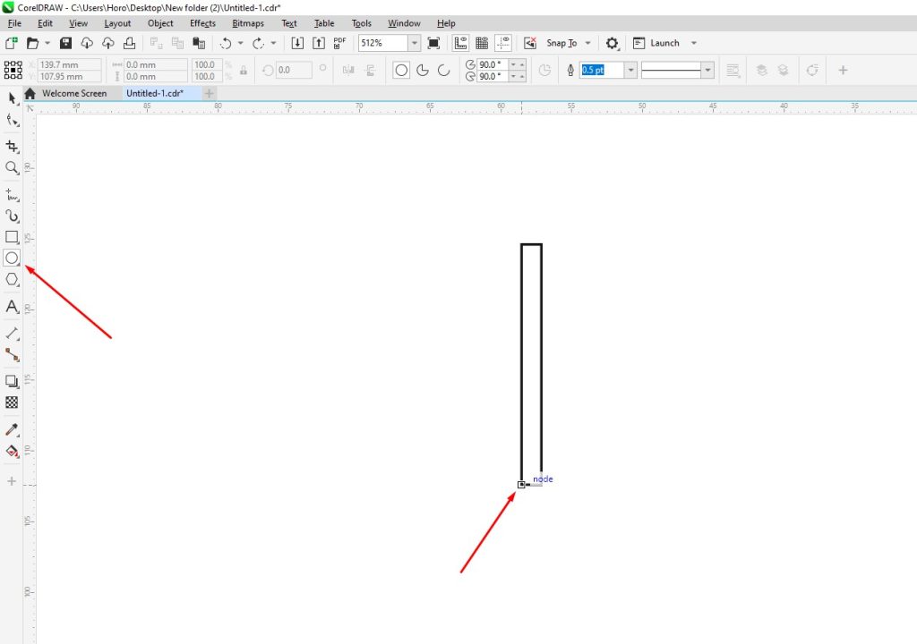 Drawing a circle around the rectangle 