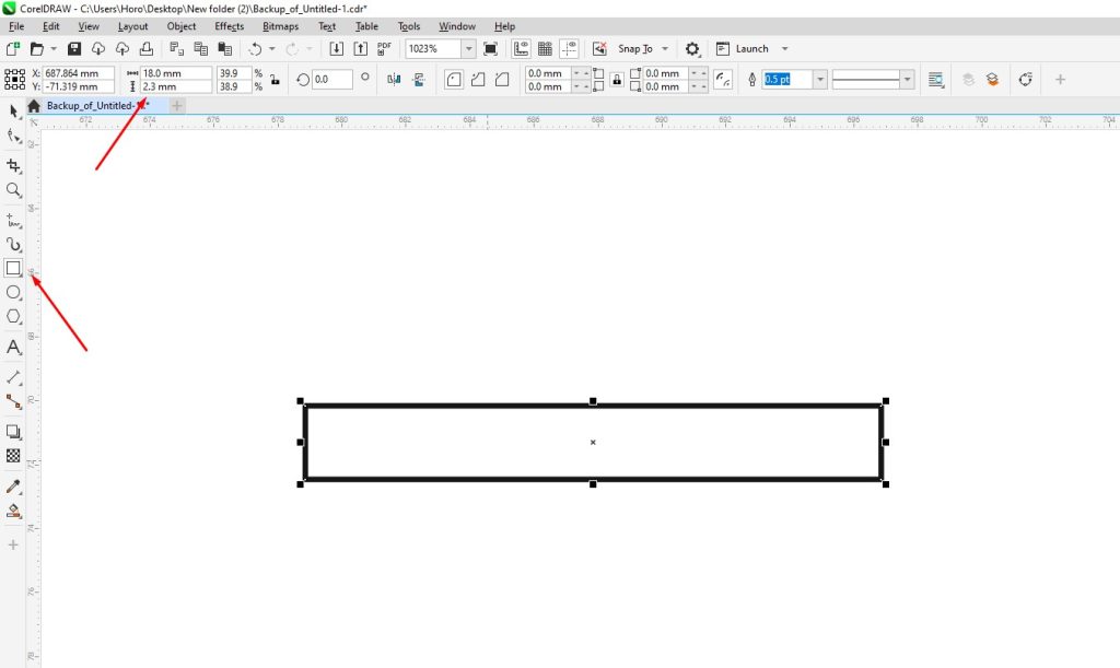 Draw a rectangle for the window