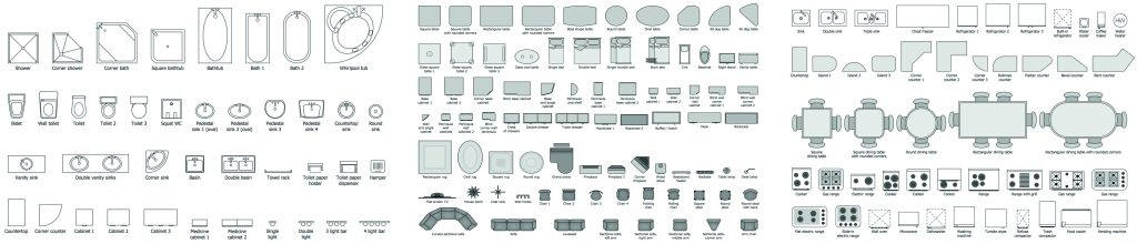 Draw furniture and objects for a floor plan