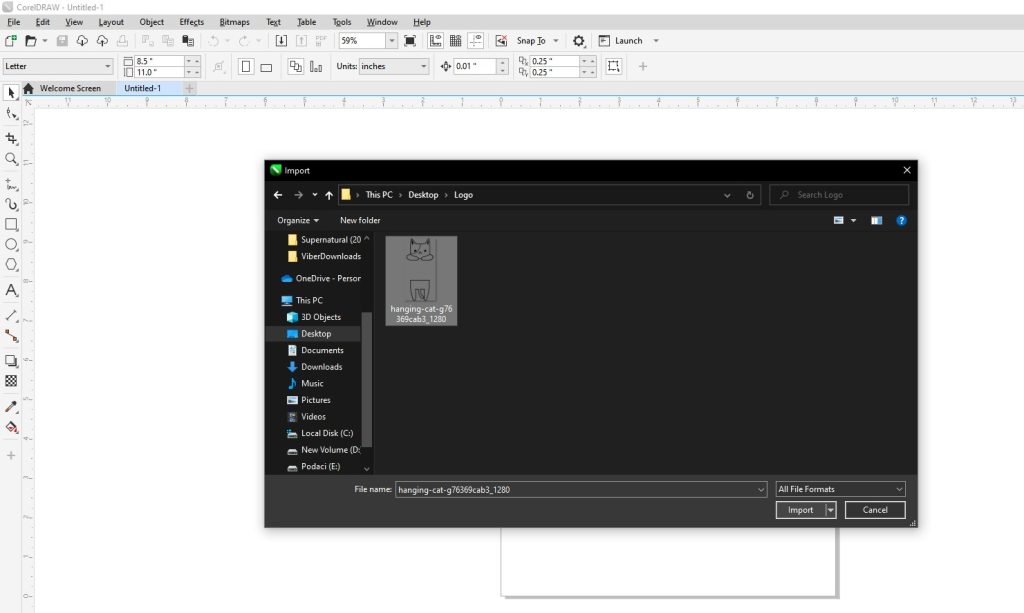 Import picture into CorelDRAW