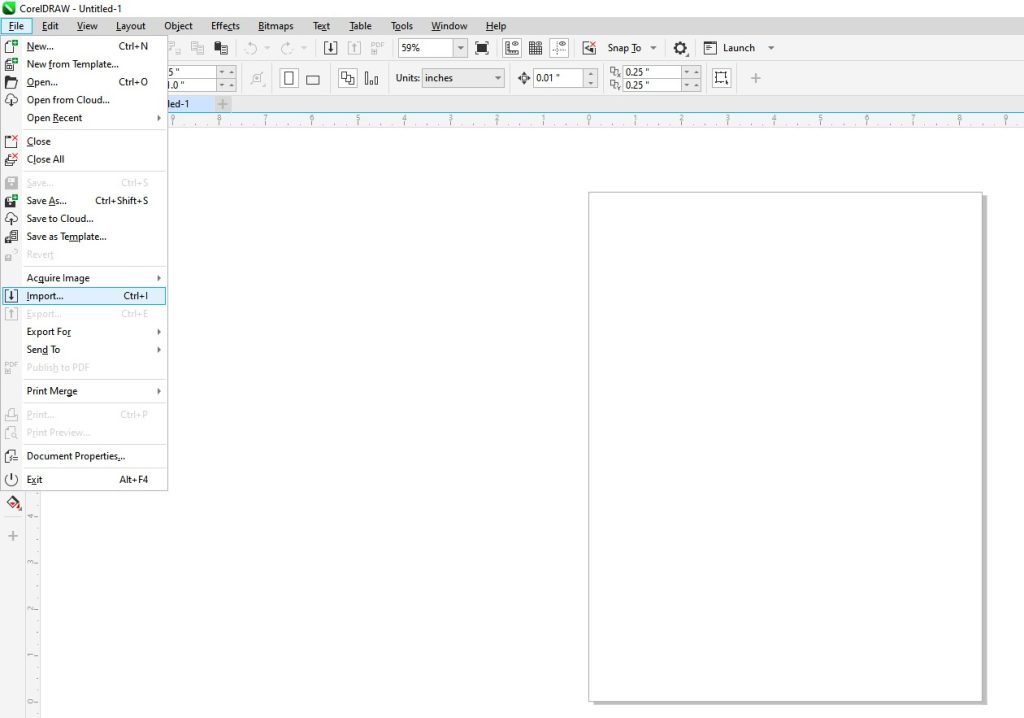 Importing an image into CorelDRAW