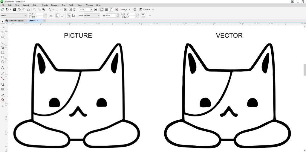 Picture and Tracing Bitmap compared