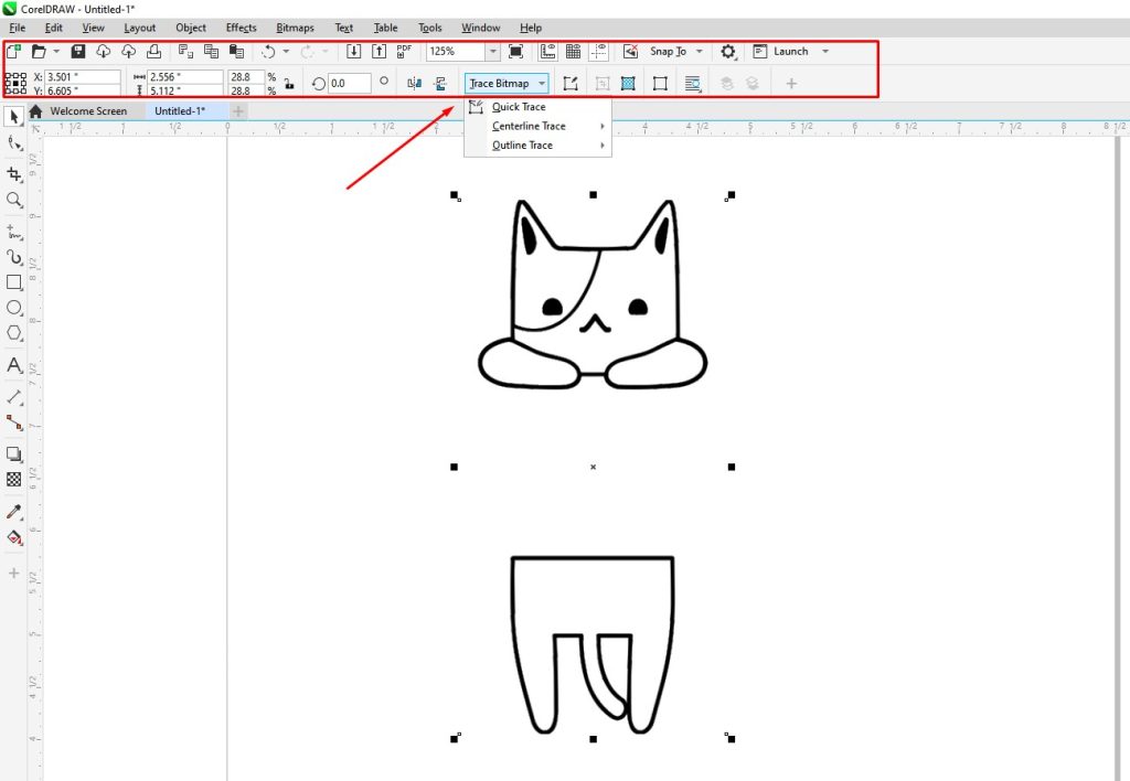 Tracing in CorelDRAW