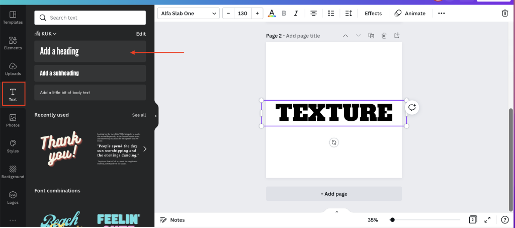 Add text to the design