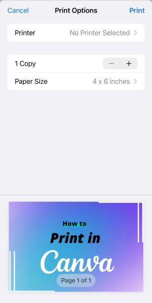 Select printing preferences